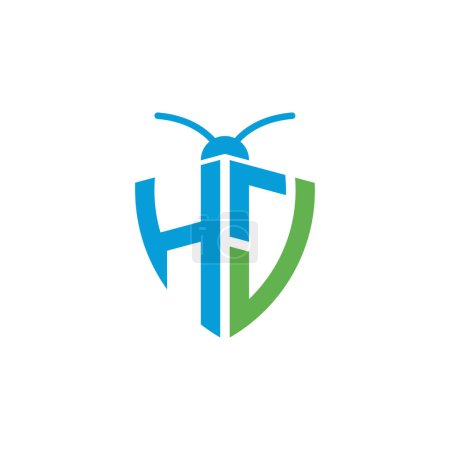 Téléchargez les illustrations : Lettres HJ Logo de lutte antiparasitaire - en licence libre de droit