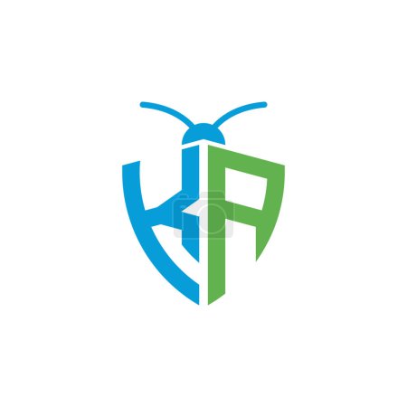 Illustration for Letters KA Pest Control Logo - Royalty Free Image