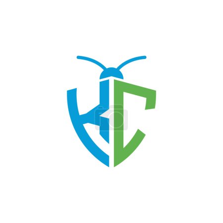Téléchargez les illustrations : Lettres KC Logo de lutte antiparasitaire - en licence libre de droit