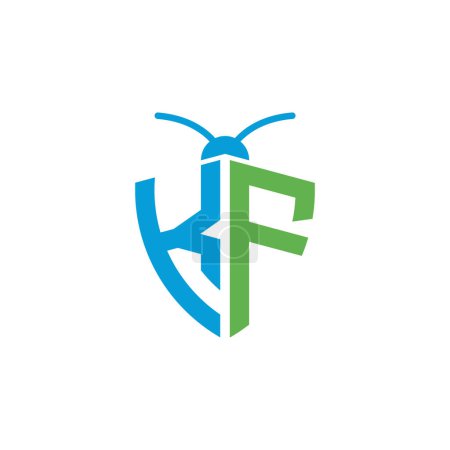 Téléchargez les illustrations : Lettres Logo de lutte antiparasitaire KF - en licence libre de droit