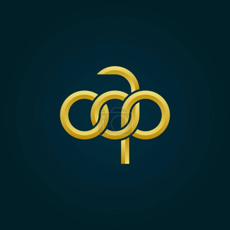 Illustration for Letters OAP Monogram logo design - Royalty Free Image