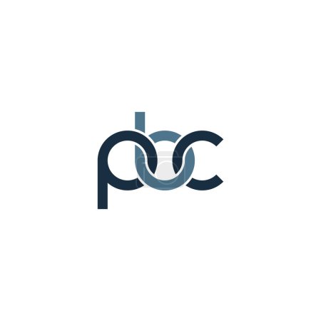 Illustration for Letters PBC Monogram logo design - Royalty Free Image