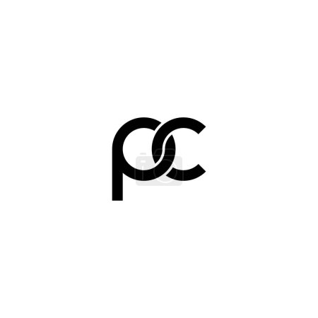 Ilustración de Letras Diseño del logo de PC Monogram - Imagen libre de derechos