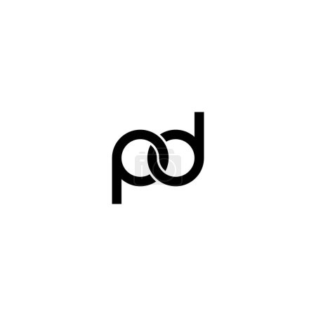 Ilustración de Letras PD Monogram logo design - Imagen libre de derechos