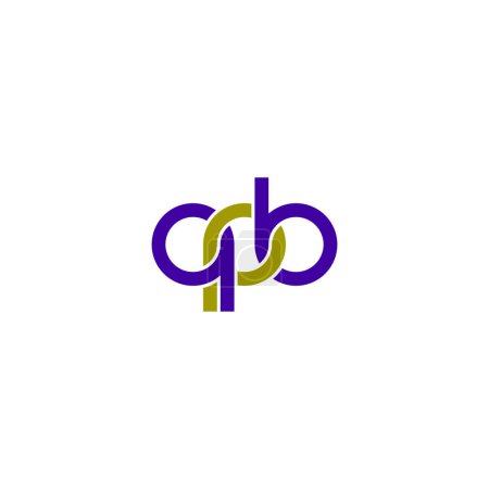 Ilustración de Cartas QPB Diseño del logotipo del monograma - Imagen libre de derechos
