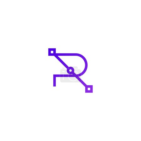 Illustration for Letters R Technology Logo design vector - Royalty Free Image