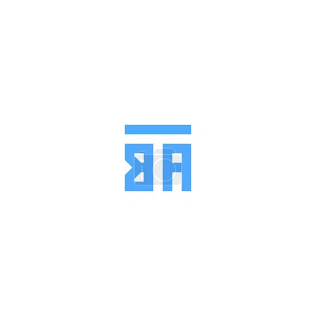 Illustration for Letters TBA BAT Square Logo Minimal Simple Modern - Royalty Free Image