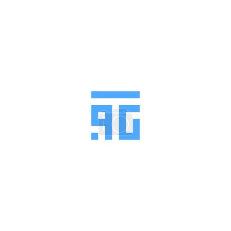 Illustration for Letters TQG QGT Square Logo Minimal Simple Modern - Royalty Free Image