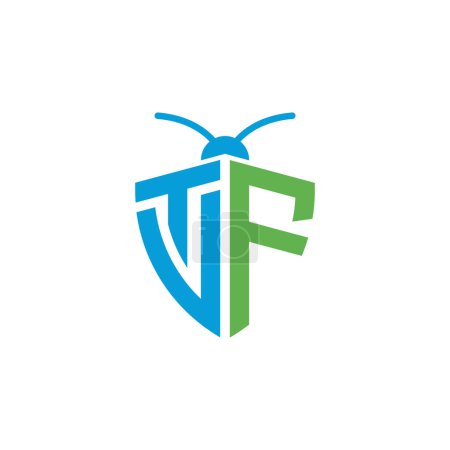 Téléchargez les illustrations : Lettres TVF VTF Logo de lutte antiparasitaire - en licence libre de droit