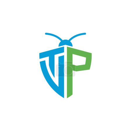 Téléchargez les illustrations : Lettres TVP VTP Logo de lutte antiparasitaire - en licence libre de droit