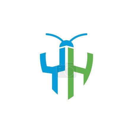 Téléchargez les illustrations : Lettres YH Logo de la lutte antiparasitaire - en licence libre de droit