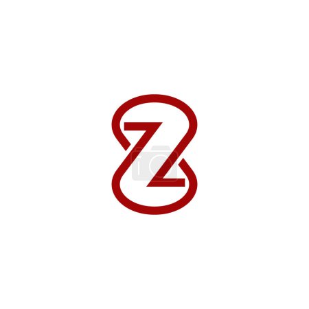Illustration for Z8 8Z 787 877 778 Logo design One Stroke Line Art Simple - Royalty Free Image