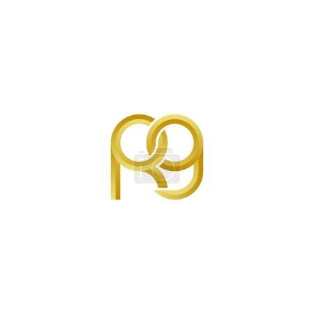 Ilustración de Lujoso diseño del logotipo de Golden Letters RG - Imagen libre de derechos