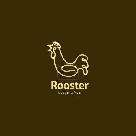Illustration for Rooster Coffe Shop or Business Logo - Royalty Free Image