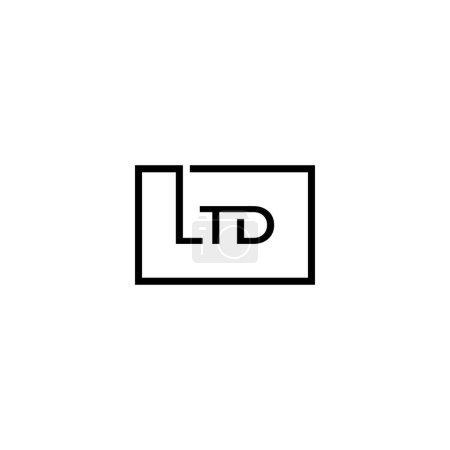 Téléchargez les illustrations : Lettre d'entreprise LTD en rectangle Monogram Logo Design Vector - en licence libre de droit