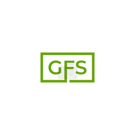 Téléchargez les illustrations : Lettre d'entreprise GFS en rectangle Monogramme Logo Design Vector - en licence libre de droit