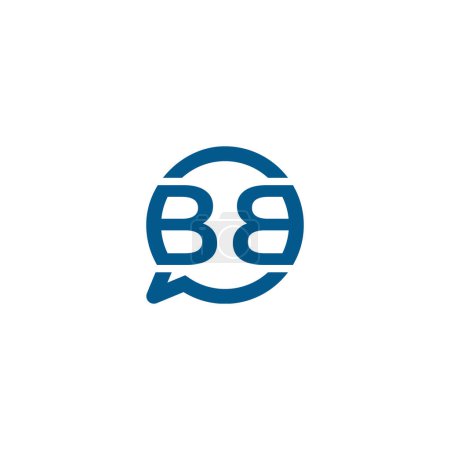 Téléchargez les illustrations : Lettre BB Circle Chat Logo Design Vector - en licence libre de droit