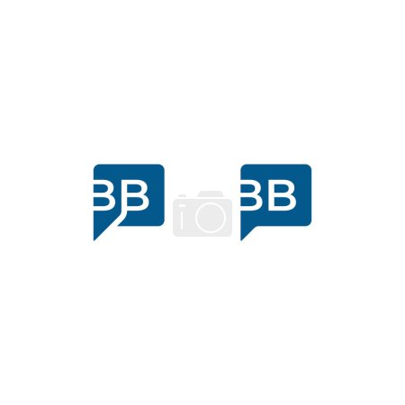 Téléchargez les illustrations : Lettre BB Square Chat Logo Design Vector - en licence libre de droit