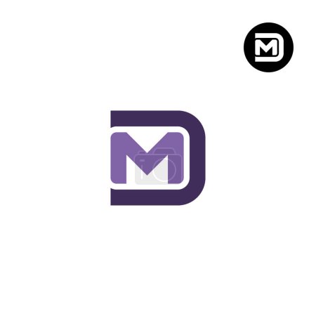 Ilustración de Carta DM Monograma Logo Diseño Vector - Imagen libre de derechos