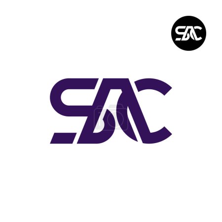 Ilustración de Letra SAC Monograma Logo Design - Imagen libre de derechos