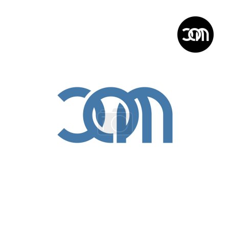 Ilustración de Letra Diseño del logotipo del monograma COM - Imagen libre de derechos