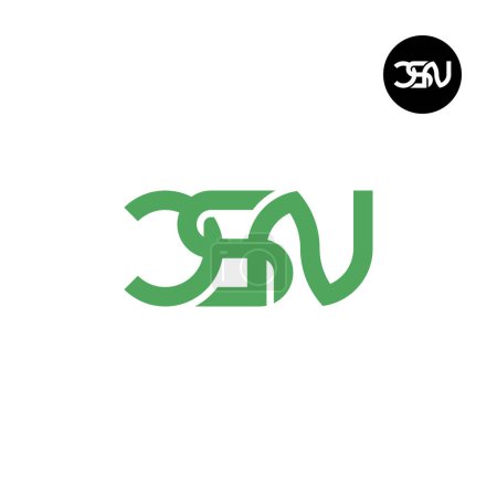 Illustration for Letter CSN Monogram Logo Design - Royalty Free Image