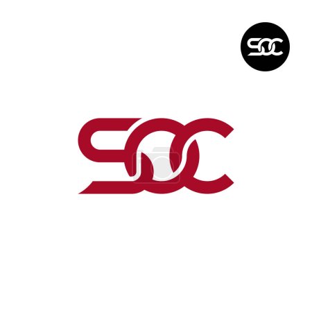 Illustration for Letter SOC Monogram Logo Design - Royalty Free Image
