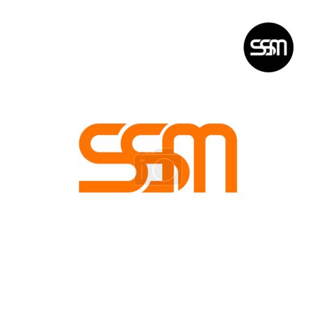 Ilustración de Carta Diseño del logotipo del monograma SSM - Imagen libre de derechos
