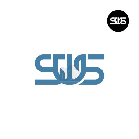 Ilustración de Carta SWS Monograma Logo Diseño - Imagen libre de derechos