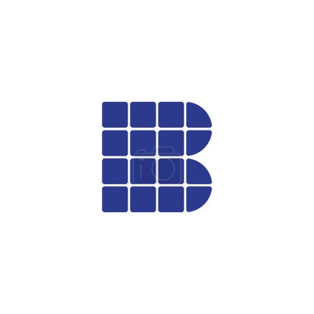 Illustration for Letter B Solar panel logo design - Royalty Free Image