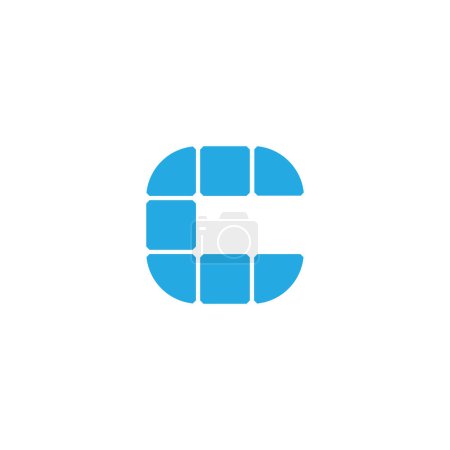 Illustration for Letter C Solar panel logo design - Royalty Free Image