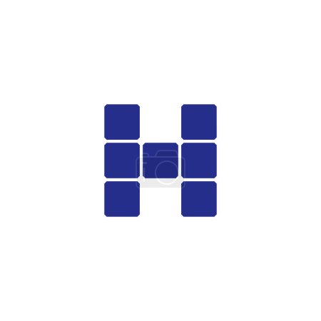 Illustration for Letter H Solar panel logo design - Royalty Free Image
