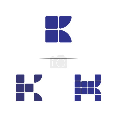 Illustration for Letter K Solar panel logo design - Royalty Free Image