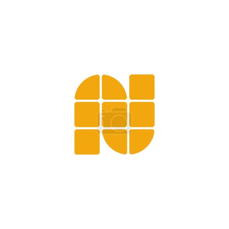 Illustration for Letter N Solar panel logo design - Royalty Free Image