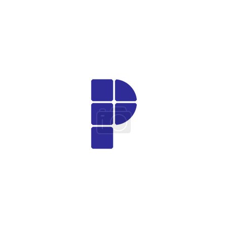 Illustration for Letter P Solar panel logo design - Royalty Free Image