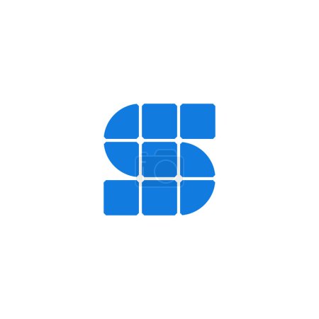 Illustration for Letter S Solar panel logo design - Royalty Free Image