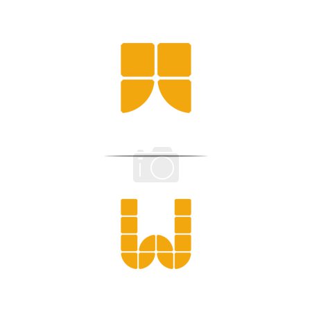Illustration for Letter W Solar panel logo design - Royalty Free Image