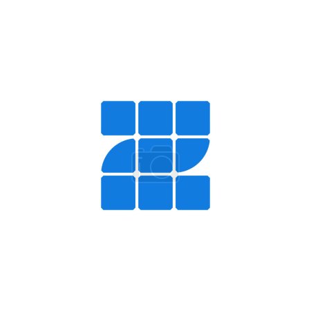 Ilustración de Letra Z Diseño del logo del panel solar - Imagen libre de derechos