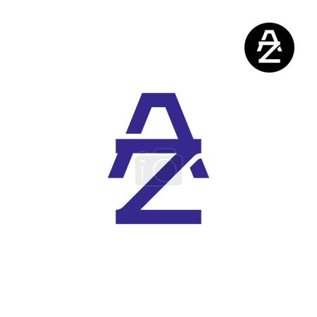 Ilustración de Letra AZ ZA Monograma Logo Design - Imagen libre de derechos