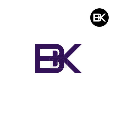 Ilustración de Letra BK Monograma Logo Design - Imagen libre de derechos