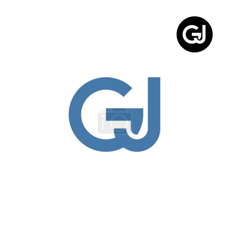 Ilustración de Letra GJ Monograma Logo Design - Imagen libre de derechos