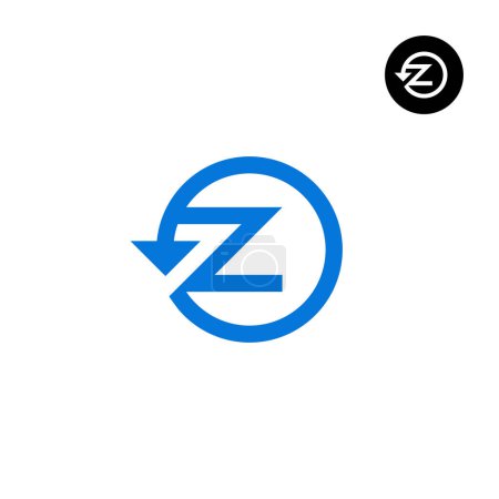 Ilustración de Letras Z Reiniciar flecha o cualquier diseño de logotipo Re- - Imagen libre de derechos