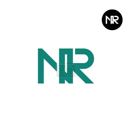 Ilustración de Letra NR Monograma Logo Design - Imagen libre de derechos