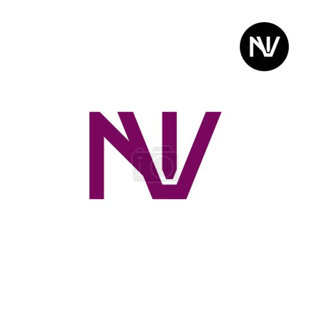 Ilustración de Letra NV Monograma Logo Diseño - Imagen libre de derechos