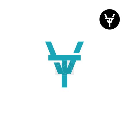 Ilustración de Carta VT TV monograma Logo Diseño - Imagen libre de derechos