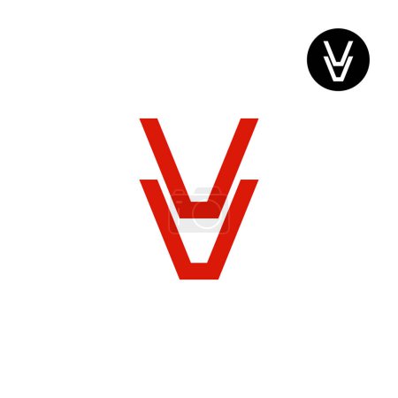 Ilustración de Carta VV monograma Logo Diseño simple - Imagen libre de derechos