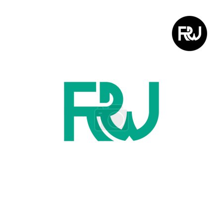 Ilustración de Letra RW Monograma Diseño de Logo - Imagen libre de derechos