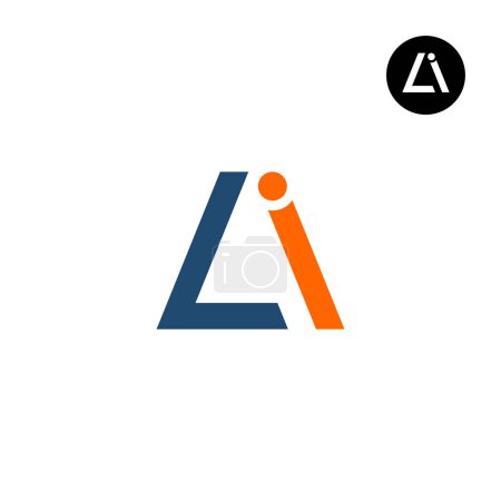 Ilustración de Letra Li monograma logotipo diseño único - Imagen libre de derechos