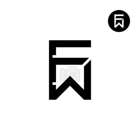 Ilustración de Letra FW WF monograma logotipo de diseño - Imagen libre de derechos