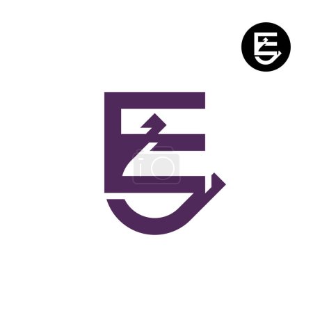 Ilustración de Carta UE UE Monograma Diseño de Logo - Imagen libre de derechos